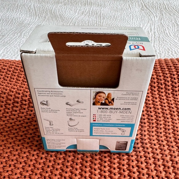 Lot of 2 Chrome Single-Hook Moen Rinza Wall Towel Hook Robe Hook Y1103CH NEW - Picture 8 of 12